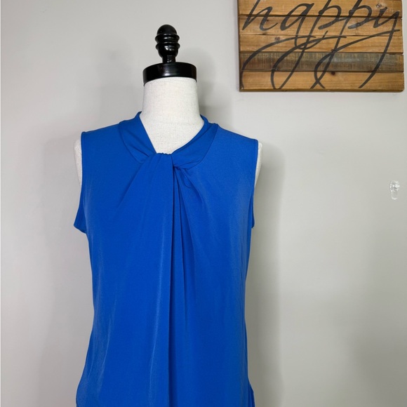 Calvin Klein Sleeveless Blouse Work Wear Top Business Office Royal Blue Size M - Picture 1 of 13